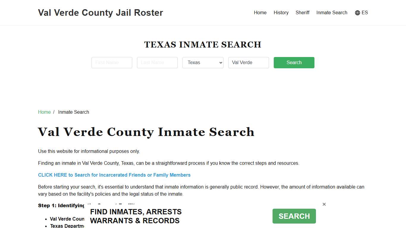 Val Verde County, TX Detainee Lookup
